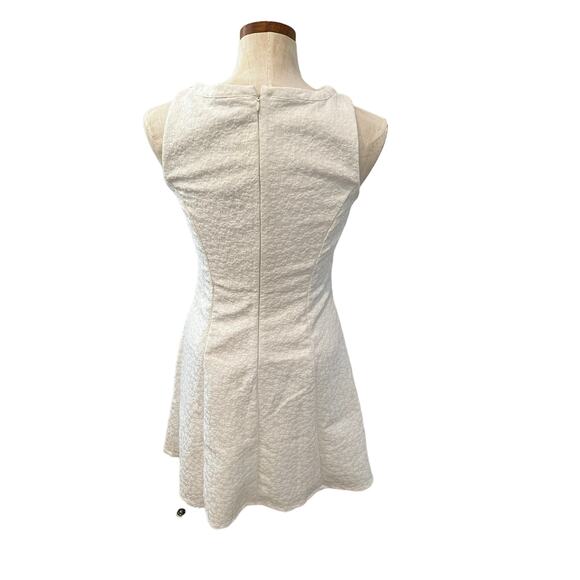 White House Black Market WHBM Fit and Flare Jacquard Dress White 4 - Picture 4 of 6